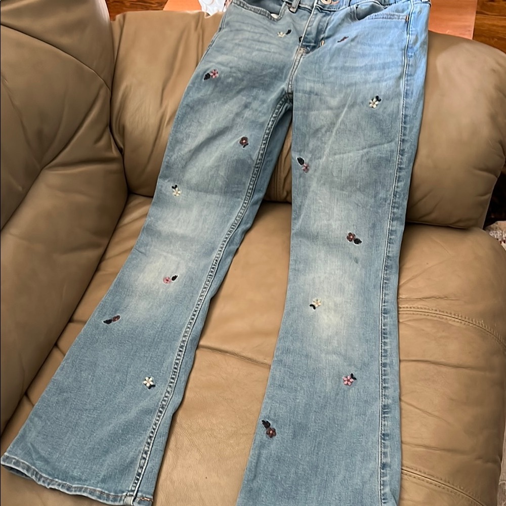 Abercrombie Kids Blue Flare Wide Leg Jeans